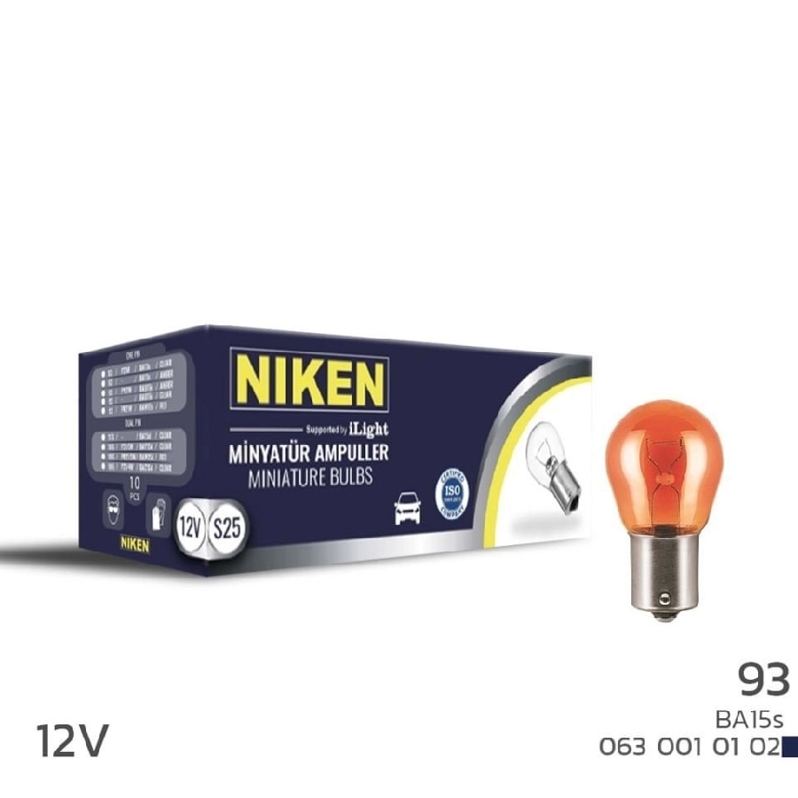 Ampul 93 Ampul Düz BA15s PY21W Ambe (12V) 10LU | OEM 0630010102