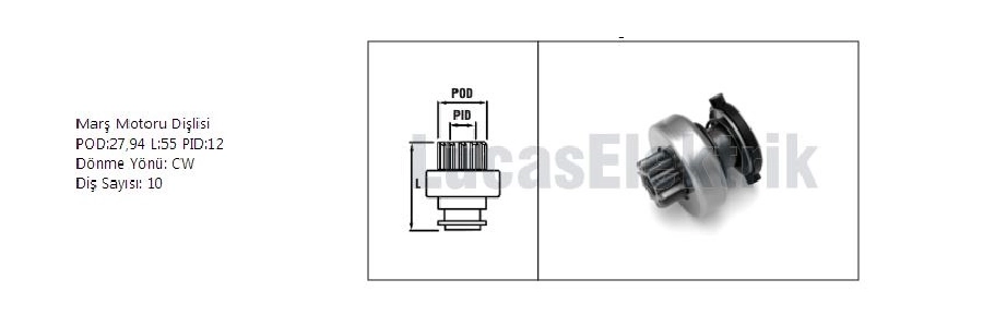 Marş Dişlisi 10D Bosch Tipi (1109) Cw Opel Astra, Frontera, Vectra, Zafira (1109) | OEM SDR1053