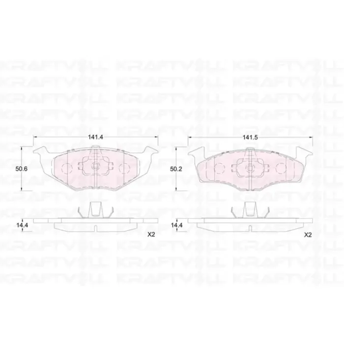 On Fren Balatasi Polo / Classic 1.4 1.6 95>01 Ibiza 96>02 Cordoba 96>02 | KRAFTVOLL 07010439 | OEM 1H0698151B