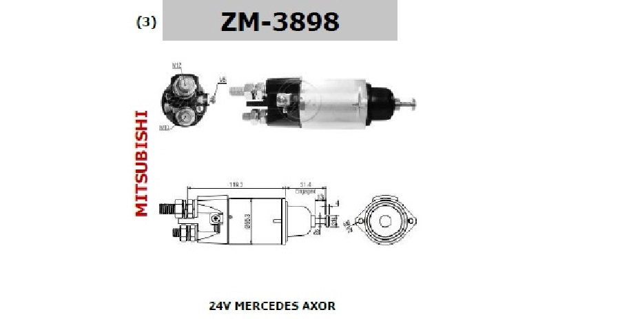 Marş Otom. - 24V Mitsubishi Tipi Mercedes Axor 2 1824-1833-2528-2428 2004-2015 | OEM ZM-3898