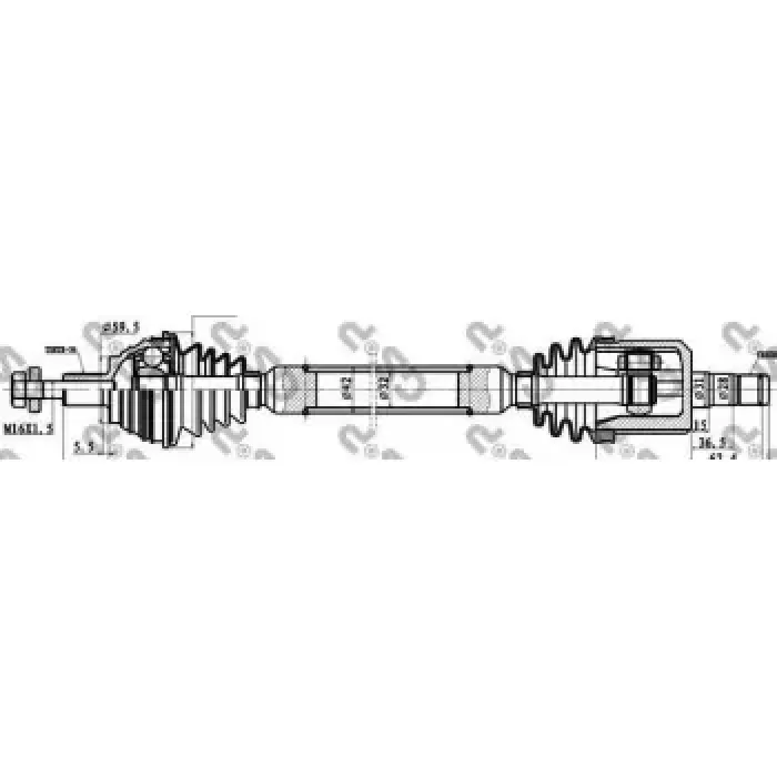 On Aks Sag Golf V / VI Passat Touran A3 Altea Leon Toledo III Octavia 1,6 08>12 | GSP 261094 | OEM 1K0407452QX