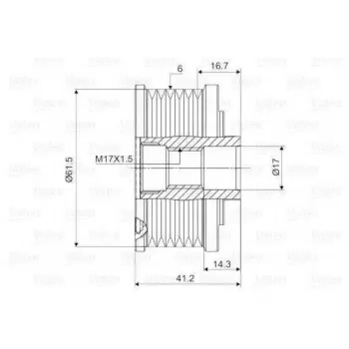 Alternator Kasnagi Doblo Punto Stilo 1,9JTD 01> Vectra C 1,9CDTI 04> | VALEO 588009 | OEM 9948513 9948513 9949129 9948225 9951269 9949129 9948225 9951269