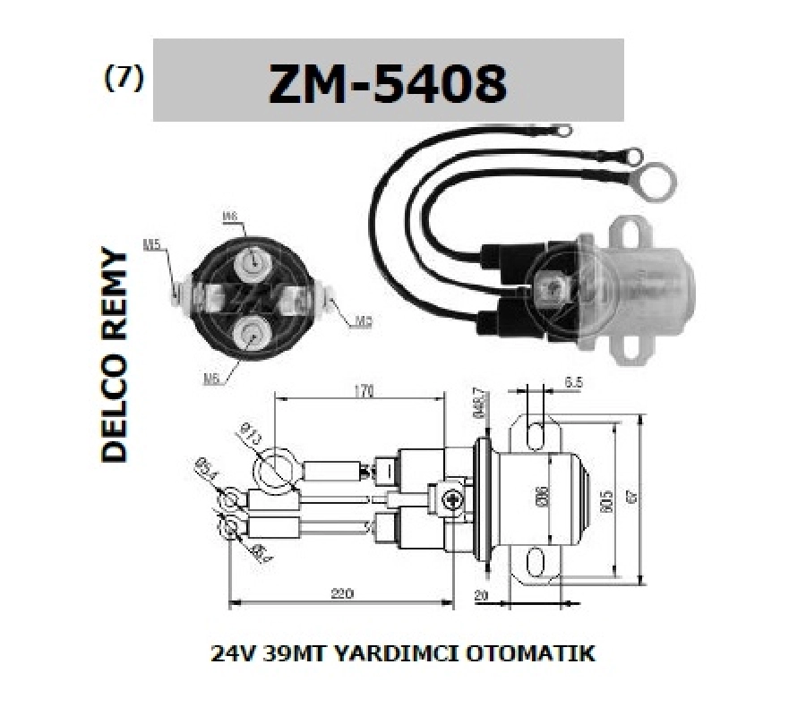 Marş Yardımcı Otomatiği Delco Tipi 39MT 24V ( STR4390 STR4391 Marşlar İçin ) | OEM ZM-5408