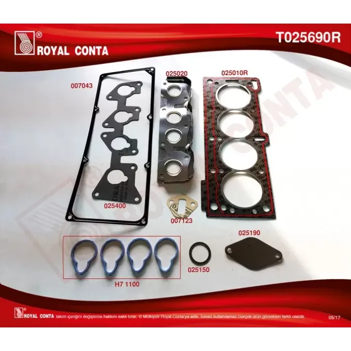 Ust Takim Contasi R19 1,6 Megane Clio 1,4 1,6 Ltr | ROYAL T025690R | OEM 7701468710