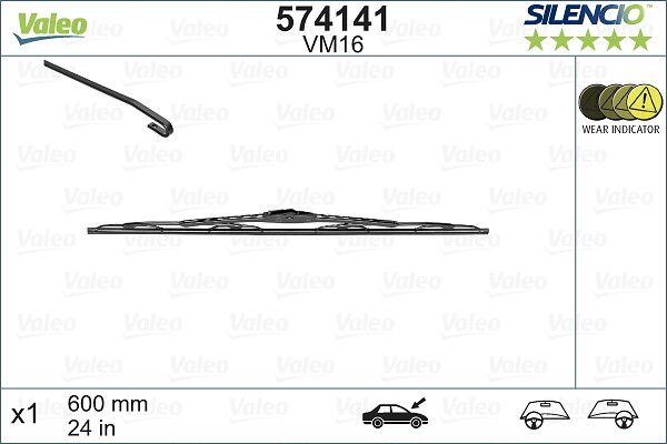 Silecek Supurgesi 600MM Scenic (St) Transit (Yt) | VALEO 574141 | OEM 46513391 46513391 46742823 61618192874 46742823 61618192874