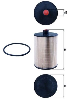 Yakit Filtresi (Mazot) Lt 28 / 35 / 46 2,8TDI Auh Bcq 97>07 | MAHLE KX217D | OEM 2D0127177-2D0127159-