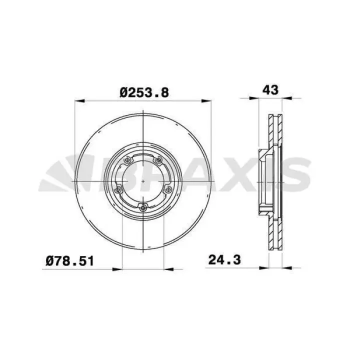 On Fren Disk Aynasi Transit T12 94>00 Hava Sogutmali | BRAXIS AE0164 | OEM 95VX 1125 AA 5029815 5029815
