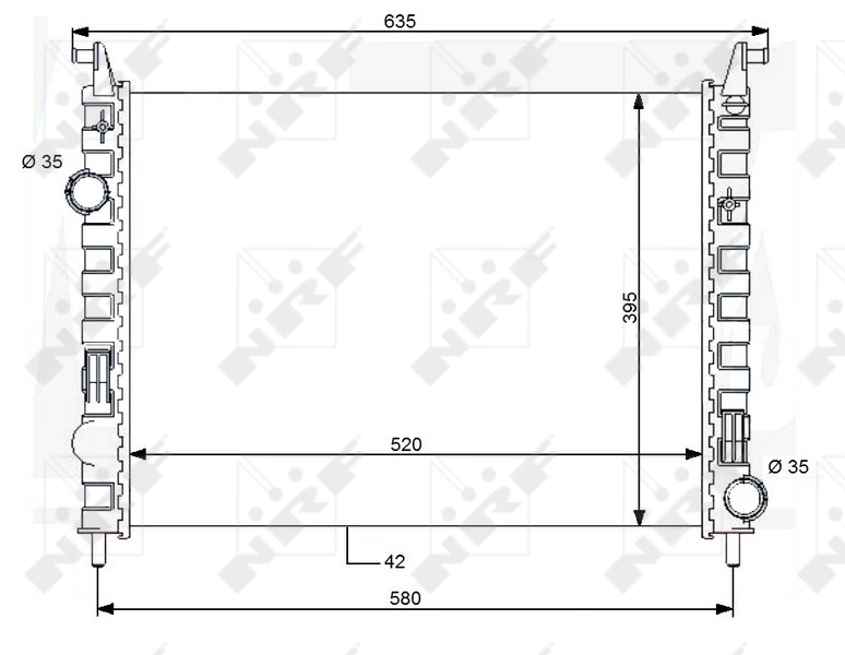 Motor Radyatoru Doblo 1.3 Multijet / Albea (520X398X34) | NRF 59120 | OEM 51718122 51718122 51806901 51806901