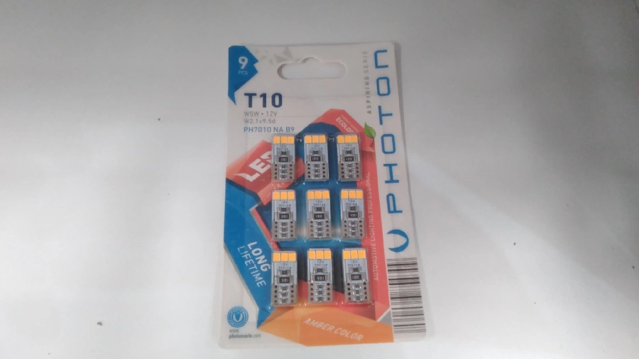 Ampul T10 W5W 12V 6SMD LED Amber (9LU Paket) Paket | OEM PH7010NA B9