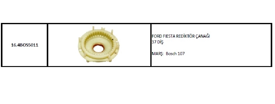 Marş Redüktör Çanağı Mercedes E200, Fiesta, Focus, F1120, 37 Diş, Yeni Model Bosch 107 Gövde | OEM 16.4BOS5011