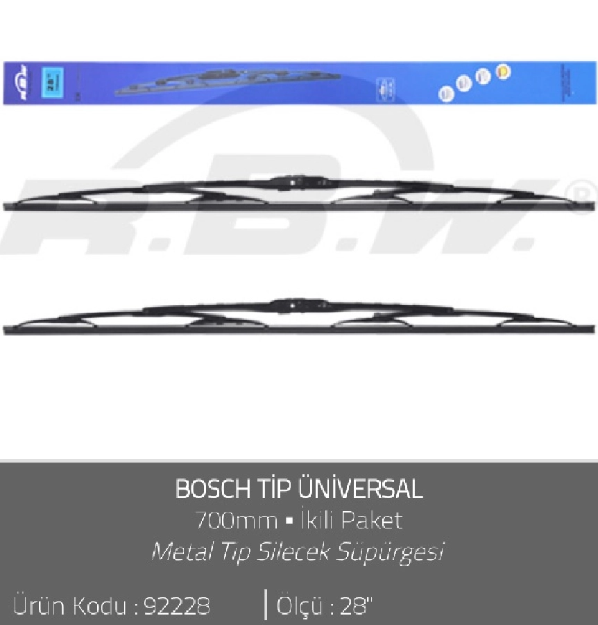 Silgi Paleti (2 Adet) 700mm Grafitli 1 (Universal) | OEM 92228