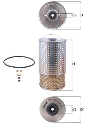 Yag Filtresi (OM601, OM602, OM603) 190 W201 88>93 W202 93>00 W124 89>93 W140 93>98 Unimog | MAHLE OX38D | OEM A6011840025