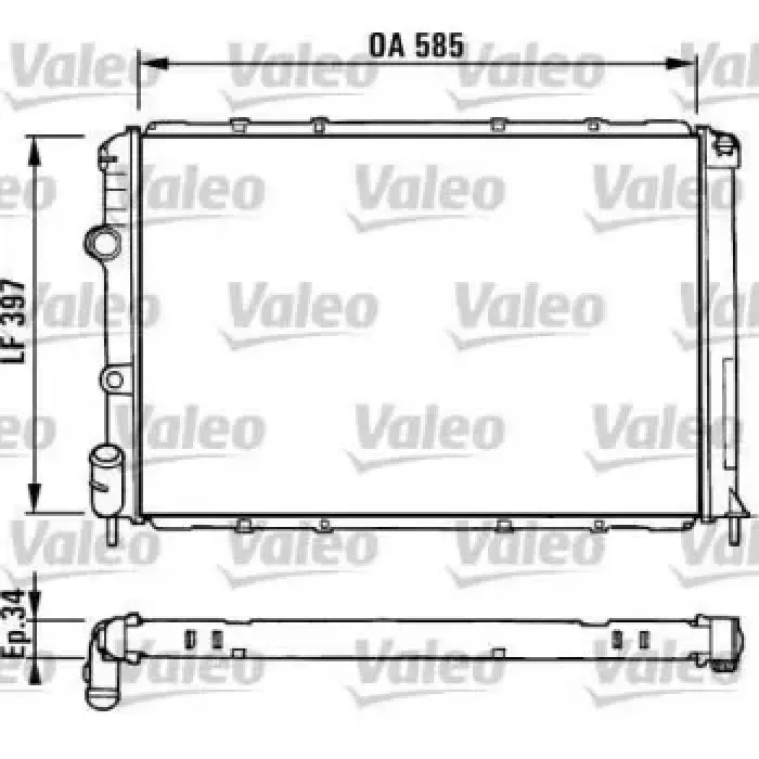 Motor Radyatoru Megane I 1,9D (585X397,5X34,5) 96> | VALEO 731380 | OEM 7700838133 7700838133 7701352605 7701352605
