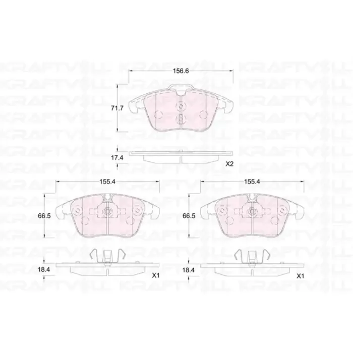 On Fren Balatasi Fisli C5 3 1.6 16V / 1.8 16V / 2.0 16V / 1.6HDI / 2.0HDI 02 / 08> P407 DW10BTED4 | KRAFTVOLL 07010388 | OEM 4254.24 1610103780 1610103880