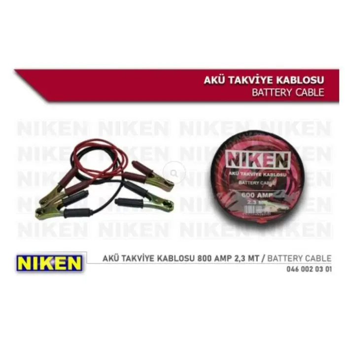 Aku Takviye Kablosu (Takim) 2,3 Mt 800 Amper Cca | NIKEN 046 002 03 01