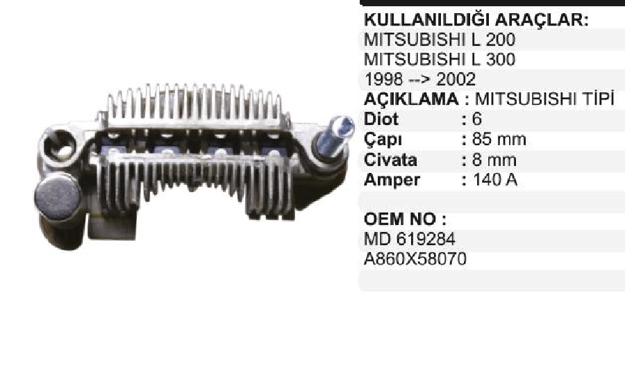 Diyot TABLASI2002 ve sonrası, Maz 626, Ford L200-L300 1998 ve sonrası | OEM VMR8521