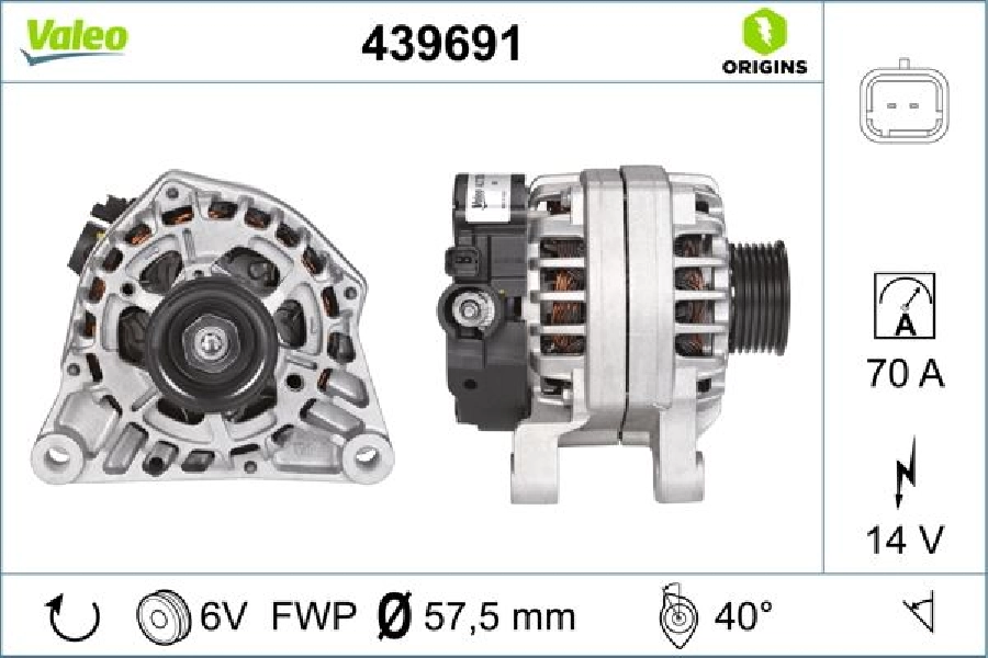 Alternatör 14V 70A Partner-Tepee-Partner 2-Berlingo 2-3-Bipper 27060YV010 5702C7 5702E4 | OEM 439691