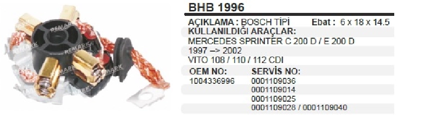 Marş Kömür Yuvası - VW Transporter-Passat-Golf | OEM BHB1996