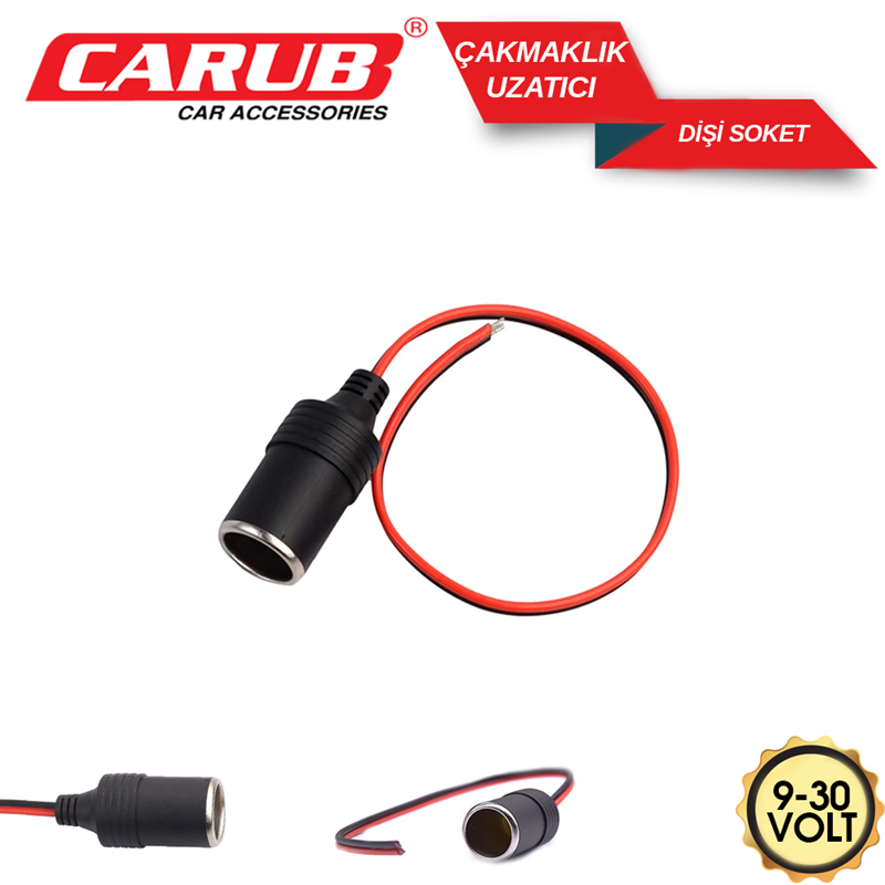 Carub Araç Çakmaklık Uzatıcı 9-30V Dişi Soket