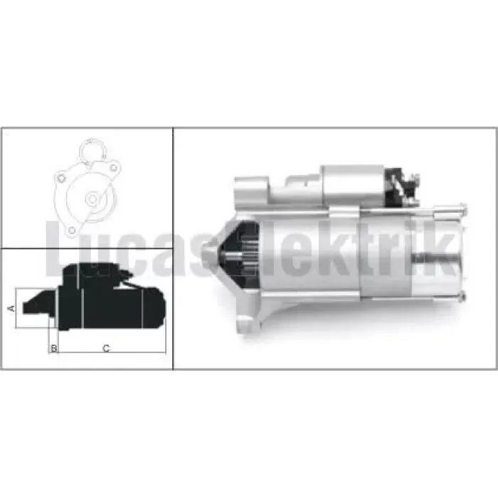 Mars Motoru 12V 1.6KW Citroen Berlingo C4 C5 C8 DS4 DS5 Jumper Jumpy Xsara 1.9 D 2.0 Hdi 99>11 Partner 508 407 406 308 307 306 206 3008 1.9 D 2.0 Hdi 99>12 | LUCAS LES0187 | OEM 5802.A6