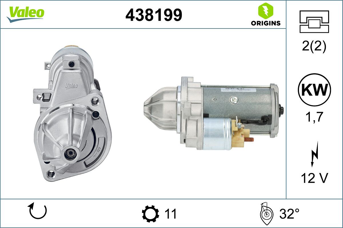 Mars Motoru (12V 11 Dis 2,2KW) W124 85>92 W202 93>00 W126 85>91 W140 93>98 | VALEO 438199 | OEM A0041517001