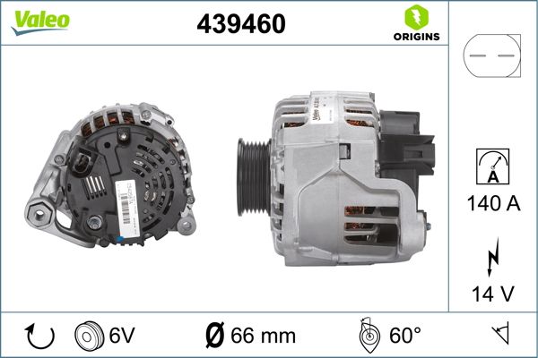 Alternator 12V 140A Audi A6 | VALEO 439460 | OEM 047903015X 047903015X 06C903016B 078903016AB 06C903016B 078903016AB