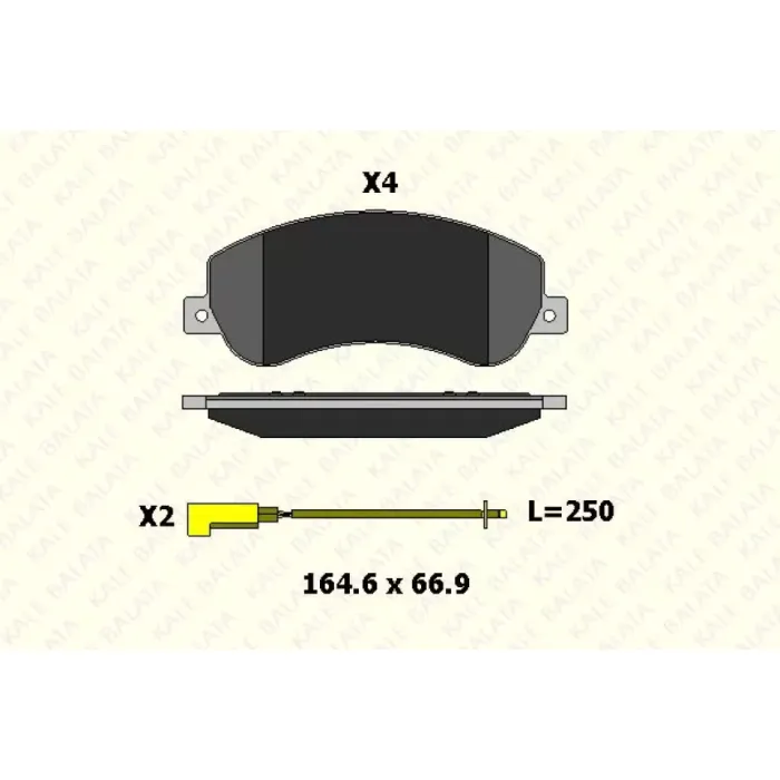 On Fren Balatasi Transit V347 06> 155PS A.Ceker 11> VW Amarok 2.0TDI 10> Fisli | KALE B 24484 185 05 ANS | OEM 6C11 2K021 AB 2H0698151A