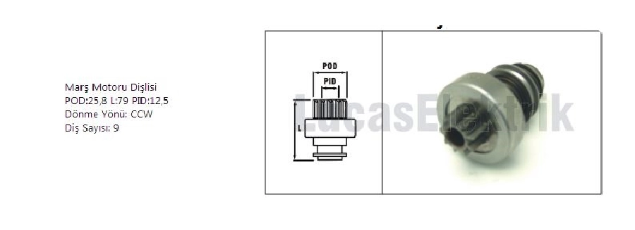 Marş Dişlisi 9D Pal Tipi (0831) Skoda Favorit, Felıcıa-Formen Otomobil Kamyonet CCW Ters Dönüş | OEM SDR9012
