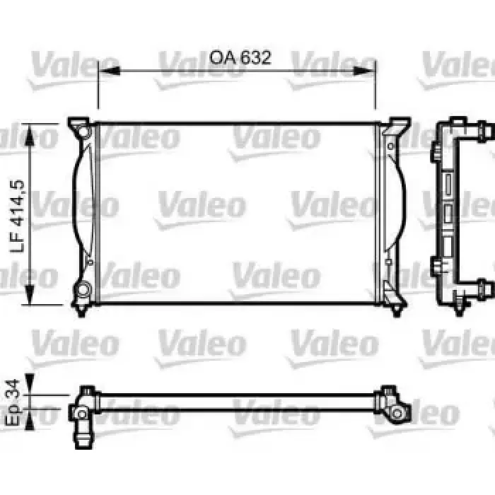 Motor Radyatoru ( 632×415X34 ) Manuel A4 3,0 / Q 00>09 Exeo 09>14 | VALEO 732963 | OEM 8E0121251 8E0121251 8E0121251A 8E0121251A