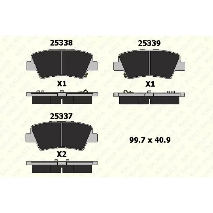 Arka Fren Balatasi Hyundai Accent Blue 11-> Elantra 11-> I40 11-> I30 11-> Optima 11-15 Rio 11-> Ceed 11-> Soul 14-> Sportage 16-> Ssangyong Tivoli Korando XLV 15-> Sonata 07-10 Tucson 08-10 I20 15-> Tucson 2015-> | KALE B 25337 157 05 ANS | OEM