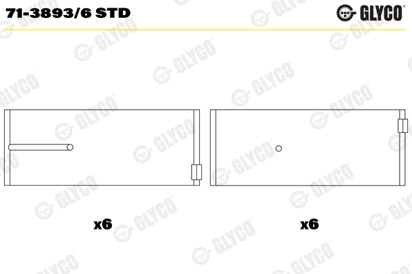 Kol Yatak Std Mercedes Axor 1836-1840-2640-3236-3240-4140 OM 457 Euro 3 | GLYCO 71-38936STD | OEM 4570380110 4070381210 4570300260