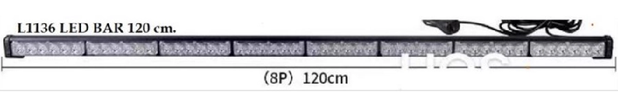Projektör Off-Road LED Bar 120cm 9V-36V Sarı-Sarı Çakar Fonksiyonlu Çakmak Soketli | OEM L1136