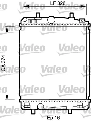 Motor Su Radyatoru P107 C1 DV4TD (1,4HDI 8V) Toyota Aygo D4D Manuel Olcu: (326*374*16) | VALEO 735070 | OEM 1330.P3 1330.P3 P2