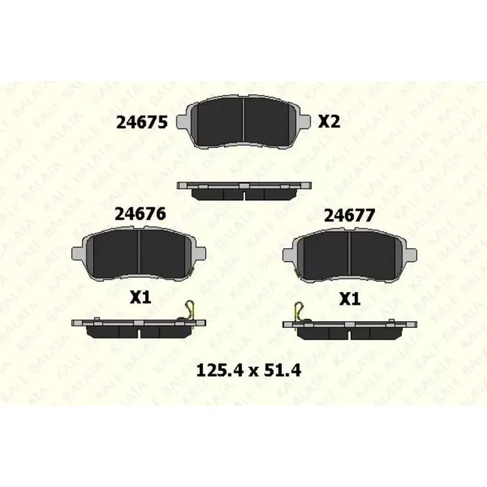 On Fren Balatasi Fiesta 08> Daihatsu - Subaru - Mazda - Suzuki | KALE B 24675 165 05 ANS | OEM ME8V5J 2K021 AB 1848518