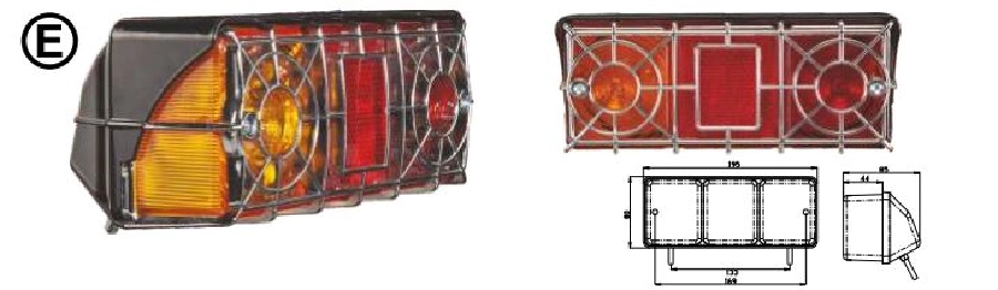 Süper 240 Plus Stop Sinyal Lambası Krom Kafesli Sağ | OEM 201005-K RH