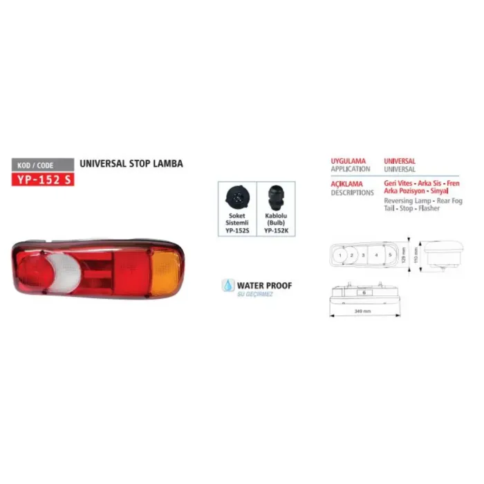 Stop Lambasi Renault Valeo Tip Kablolu Takim | YUCEPLAST YP-152 K