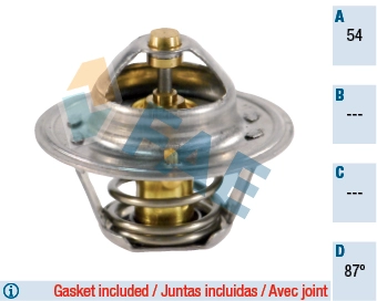 Termostat 88 Derece Accent 1,3-1,5-1,6 Benzinli 2000-2005 Getz 1,3-1,4 Benzi̇nli̇ 2002 -> / Micra 1992-2010 ( K11-K12 Kasa ) Note 1,6 2006-2012 | FAE 5204787 | OEM 25500-22600