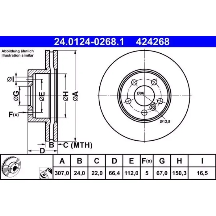 Fren Diski On Bmw G20 G21 17> | ATE 24 0124-0268 1 | OEM 34106877212 34106877212 34106860611 34106890789 34106880060 34106879287 34106860611 34106890789 34106880060 34106879287