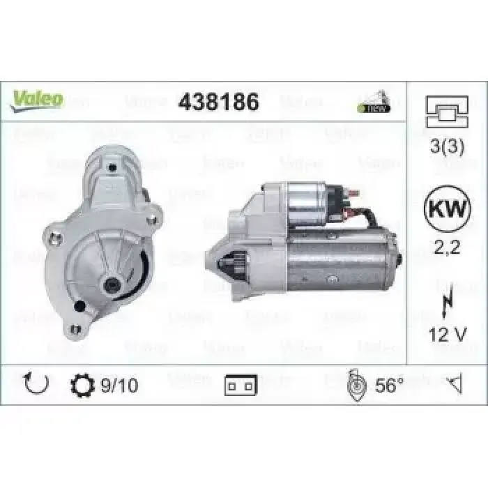 Mars Motoru 12V 10 Dis 2,1KW Boxer Jumper DJ5 / DJ5T / DJ5TED (2,5 8V / 12V) 97>00 Ducato 2,5D / 2,5TDI 94>02 (Bosch Type) | VALEO 438186 | OEM 5802.CL 5802.CL 5802.CT 5802.F6 5802.F7 5802.CT 5802.F6 5802.F7