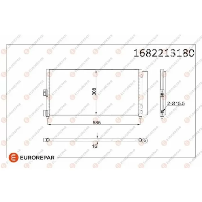 Klima Radyatoru (Kondanser) Doblo Idea 1.3 Multijet / 1.9JTD 03> | EUROREPAR 1682213180 | OEM 1682213180