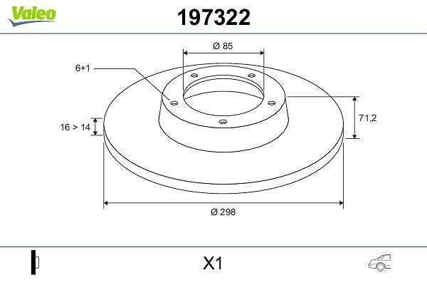 Arka Fren Aynasi Crafter 3T 5T 2,5TDI 04 / 06> Sprinter 06 / 06> | VALEO 197322 | OEM A9064230012 A9064230012 2E0615601A 2E0615601A