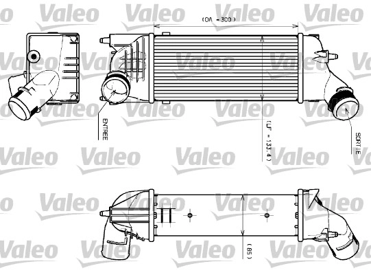 Turbo Intercooler Radyatoru P407 1,6HDI 2,0HDI 16V 04>, C5 II 1,6HDI 2,0HDI 16V (04 07) Olcu: (133,4×300×85) | VALEO 817639 | OEM 0384G6
