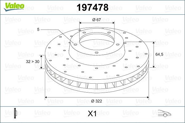 Fren Diski On W204 07>14 S204 07>14 W212 09>15 S212 09>16 C207 10>16 A207 10>16 | VALEO 197478 | OEM A0004213012