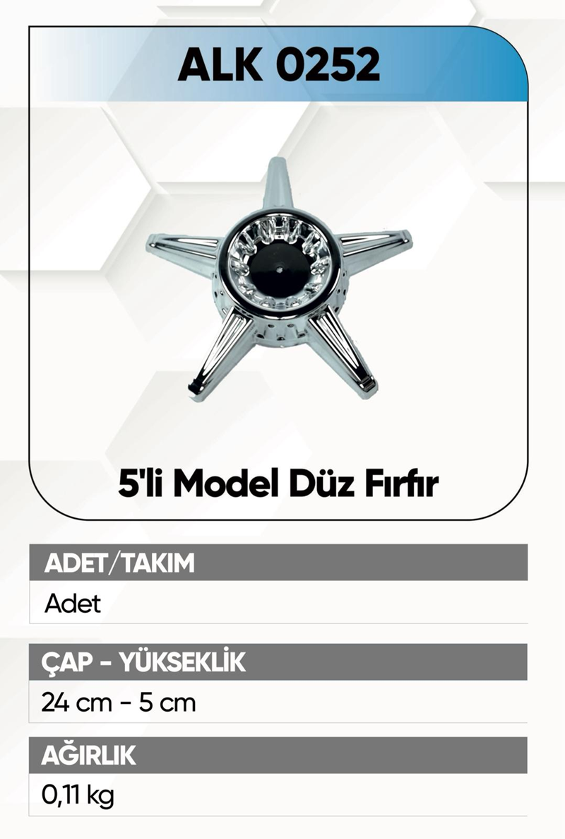Alkotek Jant Kapağı Fırfırı 5 Li Düz