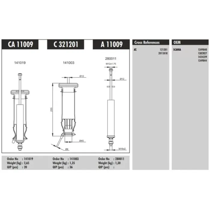 Kabin Korugu (Arka) - Scania / 4 Serisi | CONNECT CA 11009 | OEM 140019-31 1382827 1424229 1349844 105873 290989 310619 1349840
