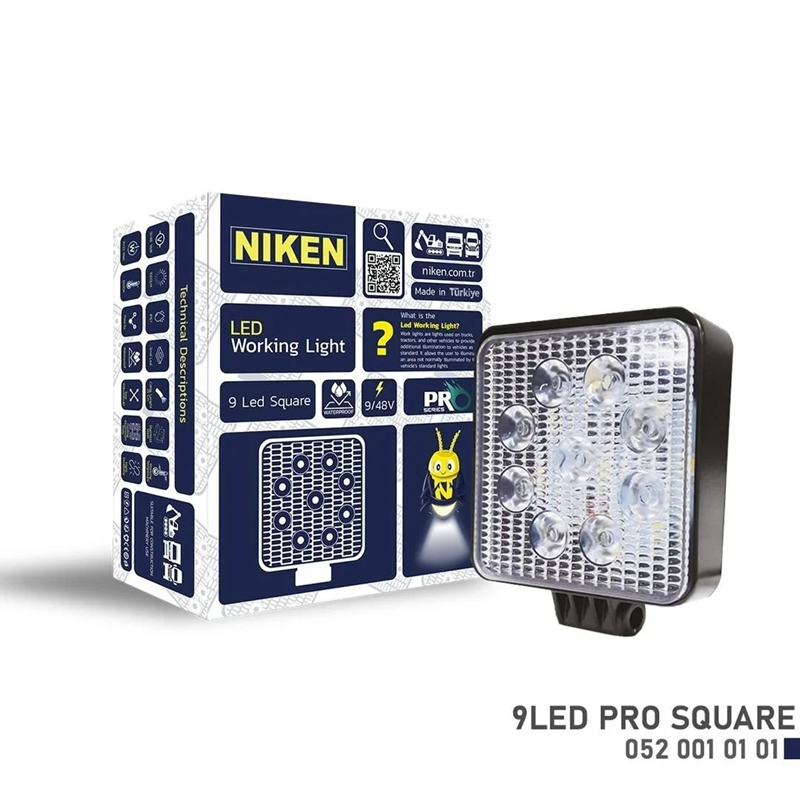 Niken Çalışma Lambası 9 Ledli Kare 22-27W (Koli 40)
