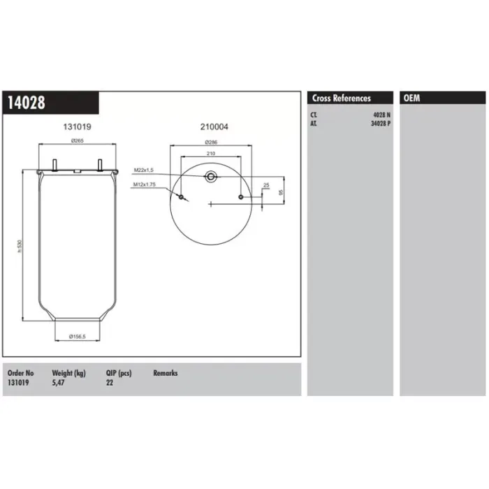 Metalli Koruk | CONNECT MD 14028 | OEM 130019