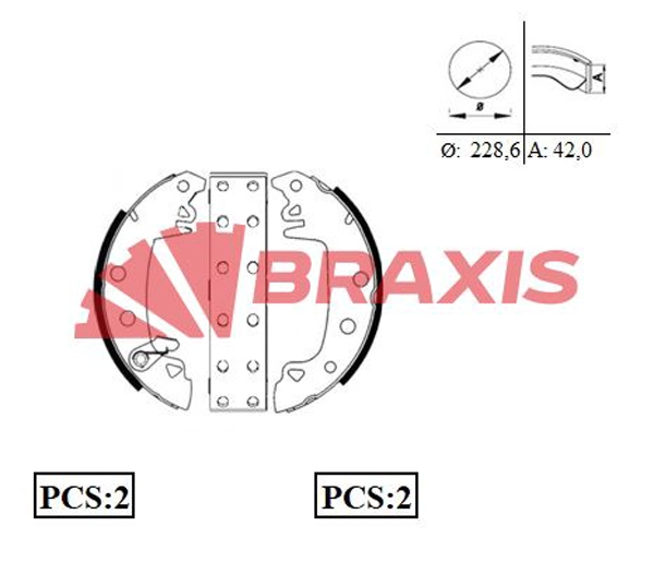 Arka Fren Balatasi Pabuc R12 M131 C15 (Percinli+Circirli) | BRAXIS AC0002 | OEM 7701349705