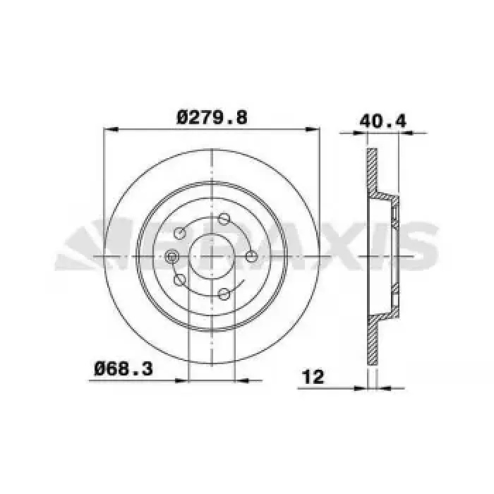 Arka Fren Aynasi Transporter T4 2,4 / 2,5 96>03 | BRAXIS AE0318 | OEM 7D0615601