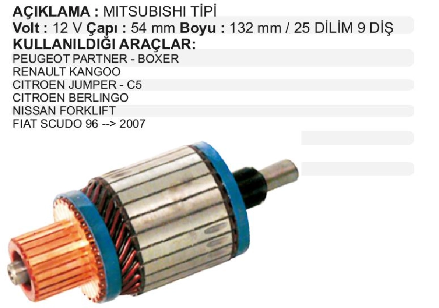 Marş Kollektörü Mitsubishi Partner, Boxer, Kango Uzun (IM4200) (IM3139) | OEM IM4200